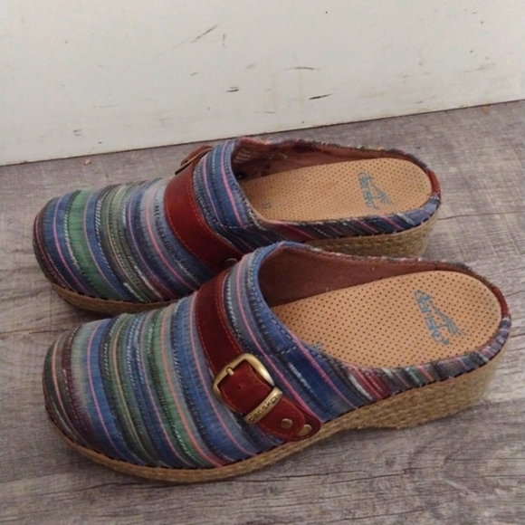 Dansko Jute Slip On Clogs  Artisan Weave Size 37 Shoes - Picture 3 of 11